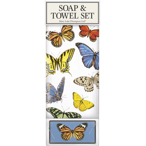 Butterflies Soap & Towel Set