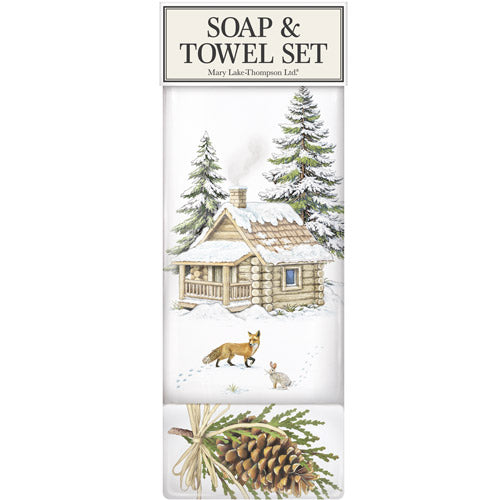 Winter Cabin Scatter Soap & Towel Set