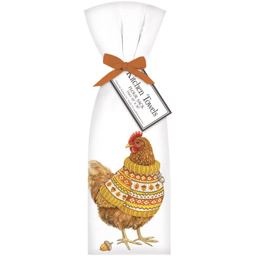 Fall Sweater Chicken Towel Set