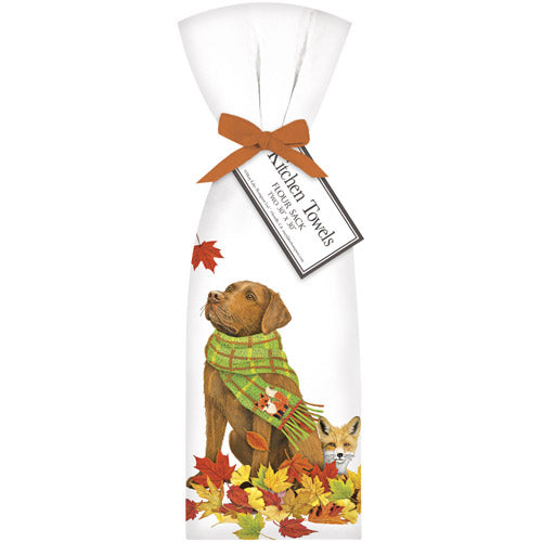 Fall Chocolate Lab Towel Set