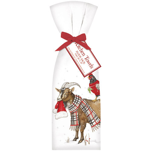 Winter Goat Chicken Towel Set