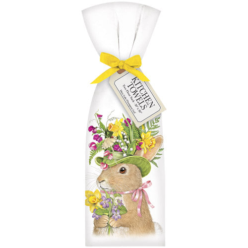 Green Hat Rabbit Towel Set