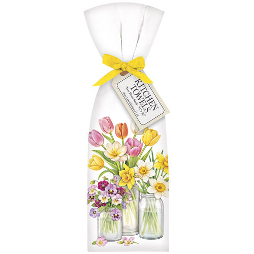 Daffodil Tulip Jars Towel Set