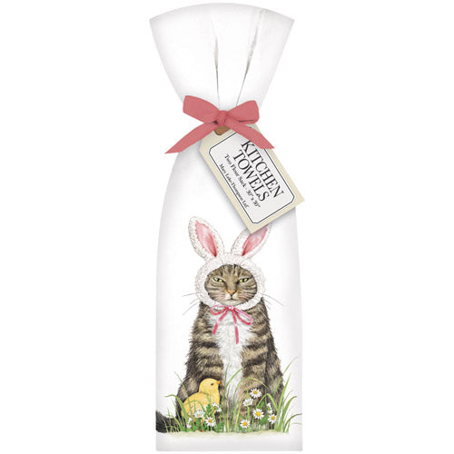 Easter Tabby Cat Towel Set