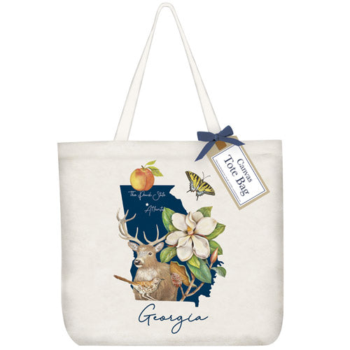 Georgia State Symbols Tote Bag