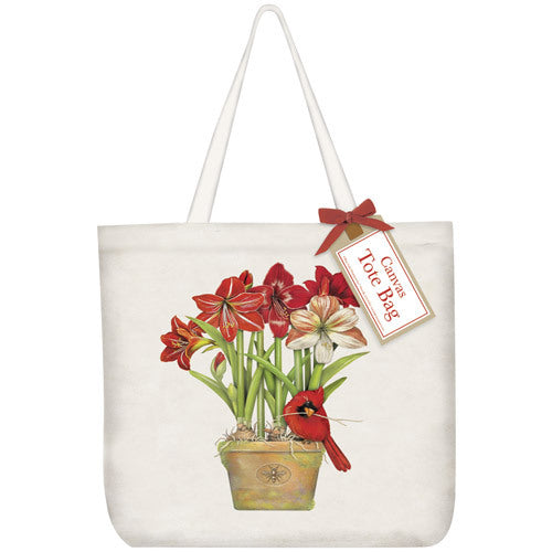 Cardinal Amaryllis Tote Bag