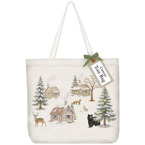 Winter Cabin Scatter Tote Bag