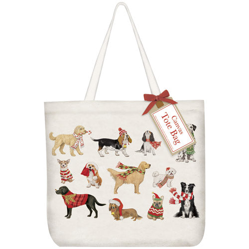 Holiday Dog Scatter Tote Bag
