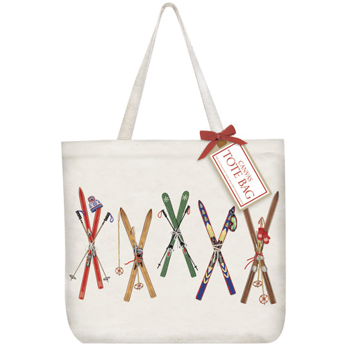 Skis Scatter Tote Bag