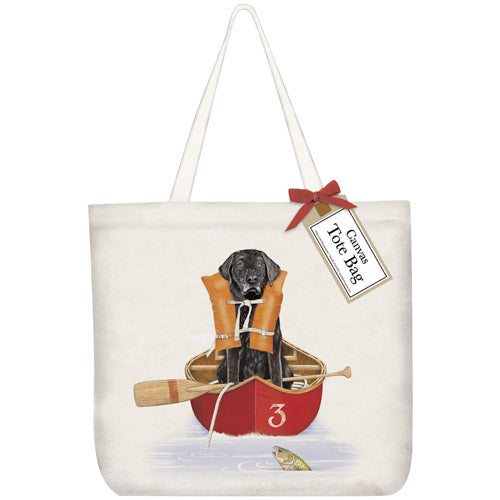 Black Lab Canoe Tote Bag