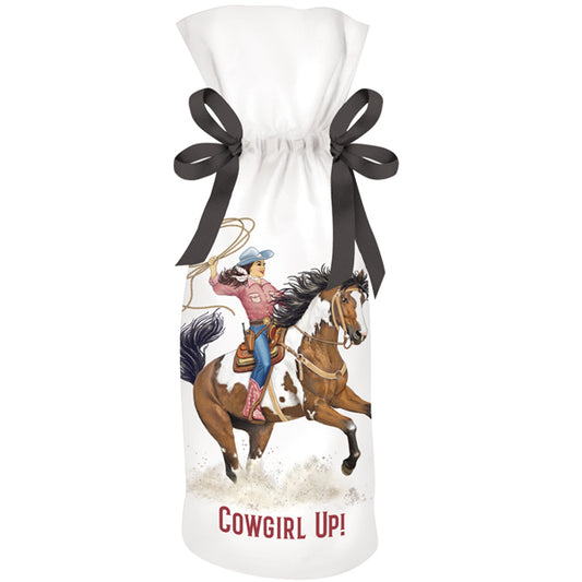 Pink Shirt Cowgirl Wine Bag