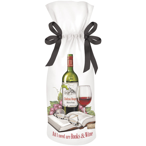 Books and Wine Wine Bag