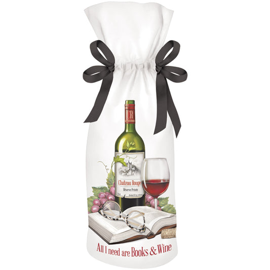 Books and Wine Wine Bag