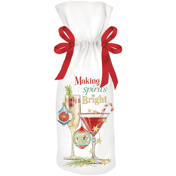 Christmas Cocktails Wine Bag