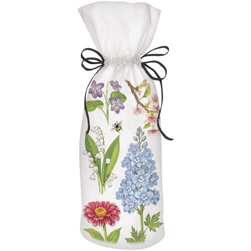Spring Flower Scatter Wine Bag