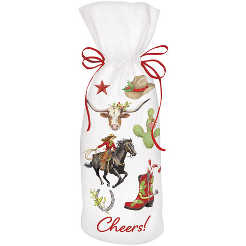 Holiday Western Scatter Wine Bag