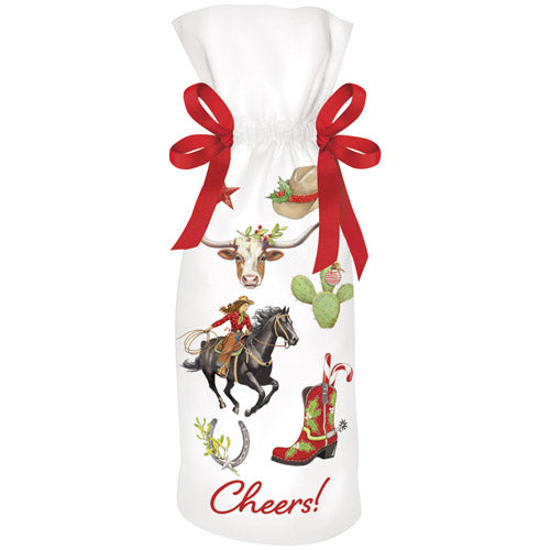 Holiday Western Scatter Wine Bag