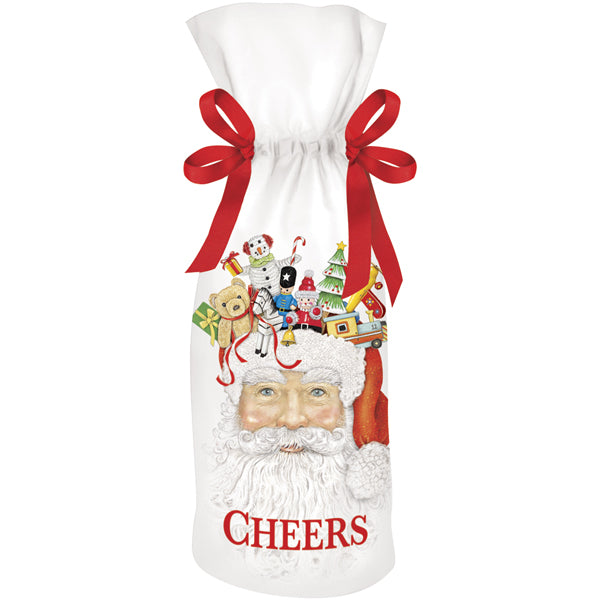 Santa Toy Hat Wine Bag