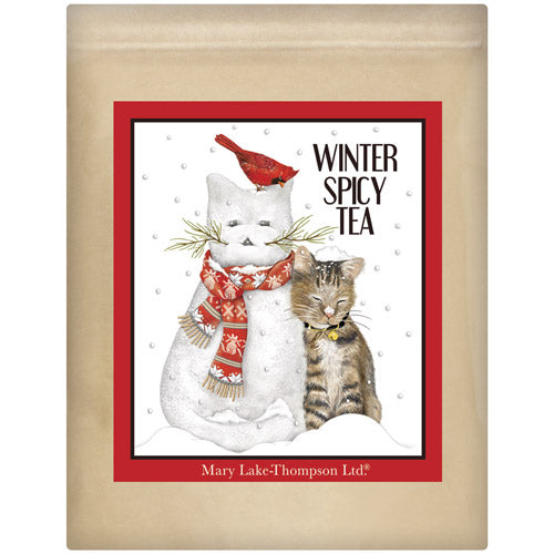 Snowman Cat Wrapped Tea