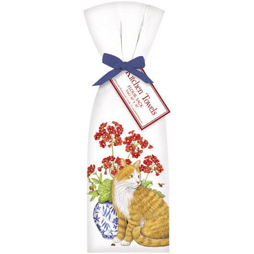 Geranium Cat Towel Set