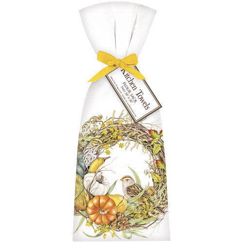 Fall Pumpkin Wreath Towel Set