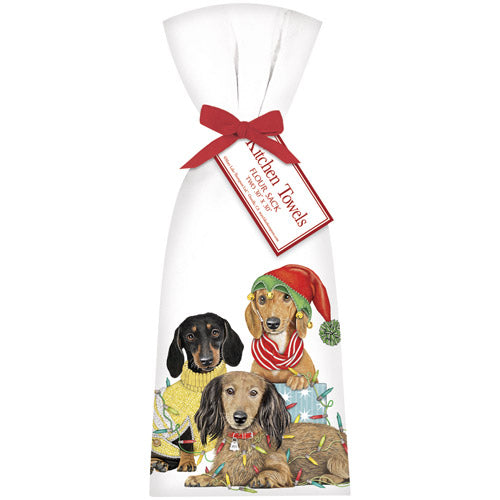 Holiday Doxie Family Towel Set