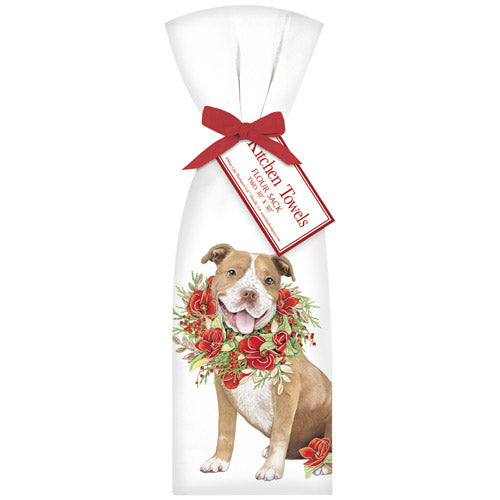 Pitbull Winter Wreath Towel Set