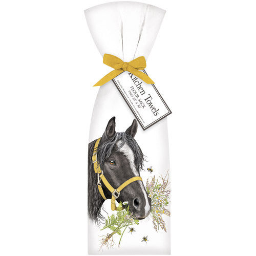 Yellow Bridle Horse Towel Set