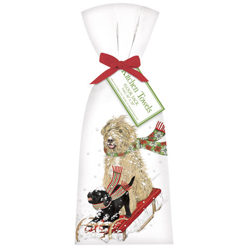 Mary Lake Thompson Sledding Doodle Towel
