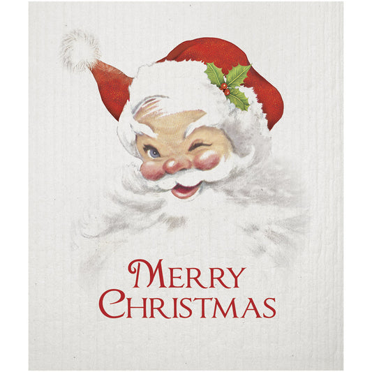 Santa Winking Sponge Cloth